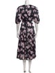 Rebecca Taylor Floral Print Midi Length Dress
