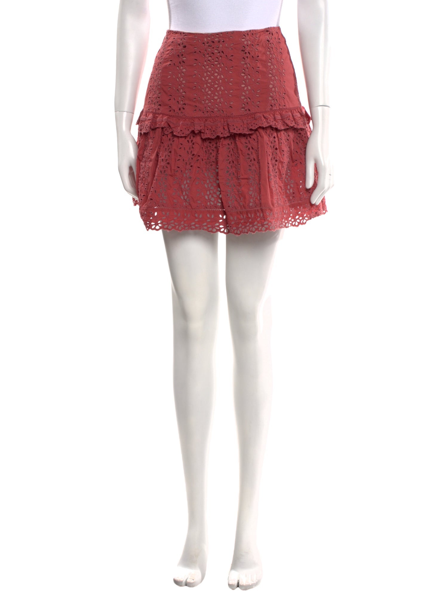 Rebecca Taylor Embroidered Accent Mini Skirt