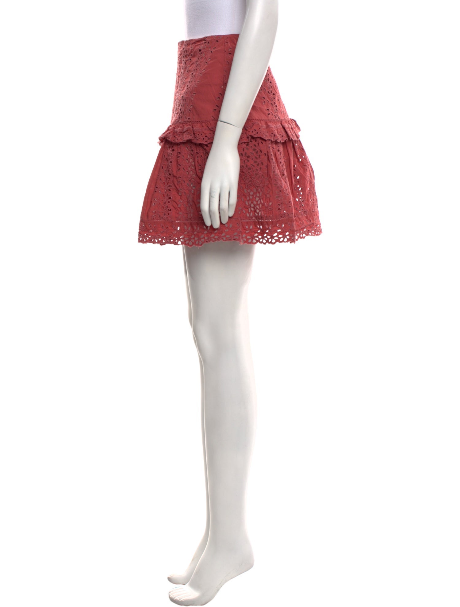 Rebecca Taylor Embroidered Accent Mini Skirt