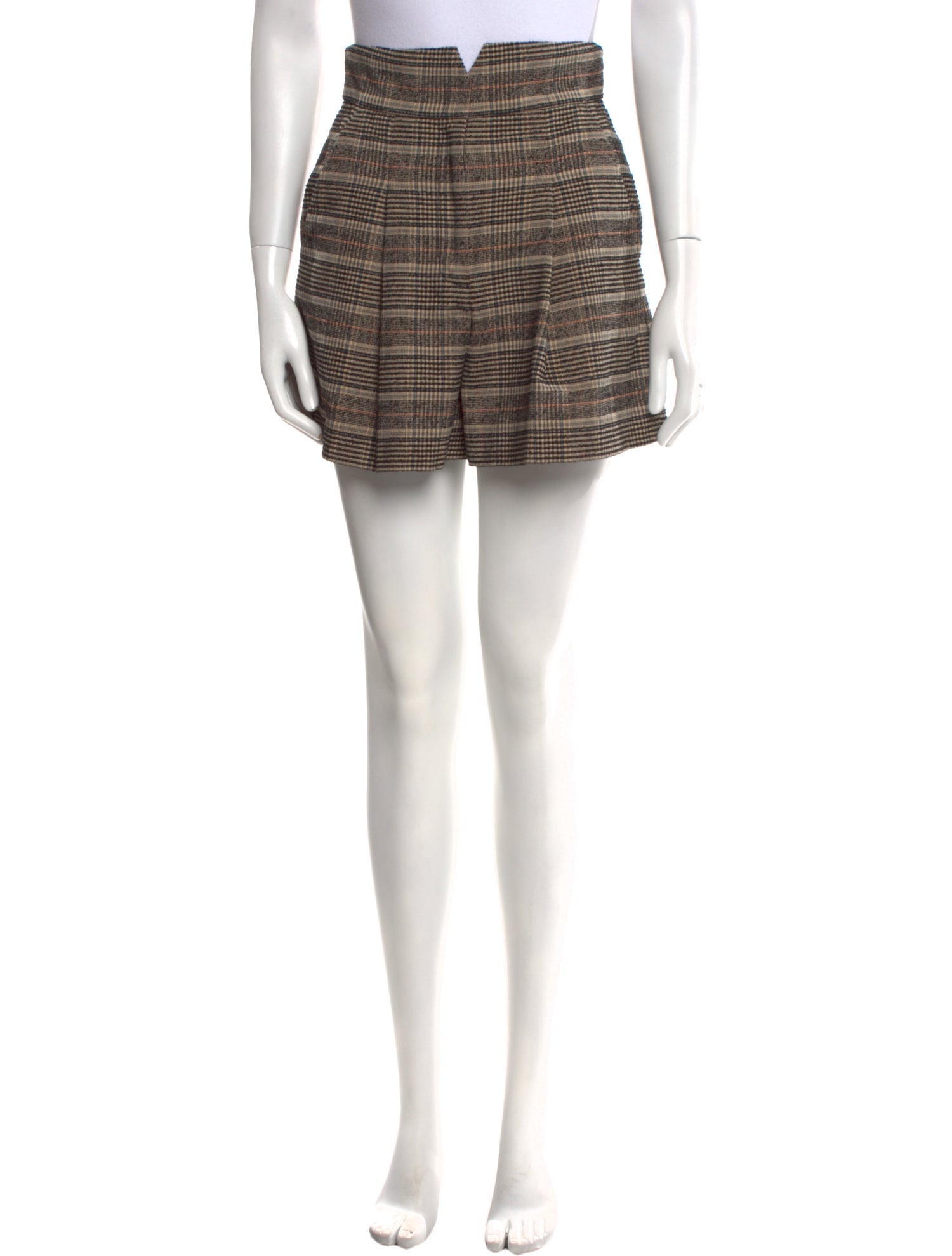 Rebecca Taylor Plaid Print Mini Shorts