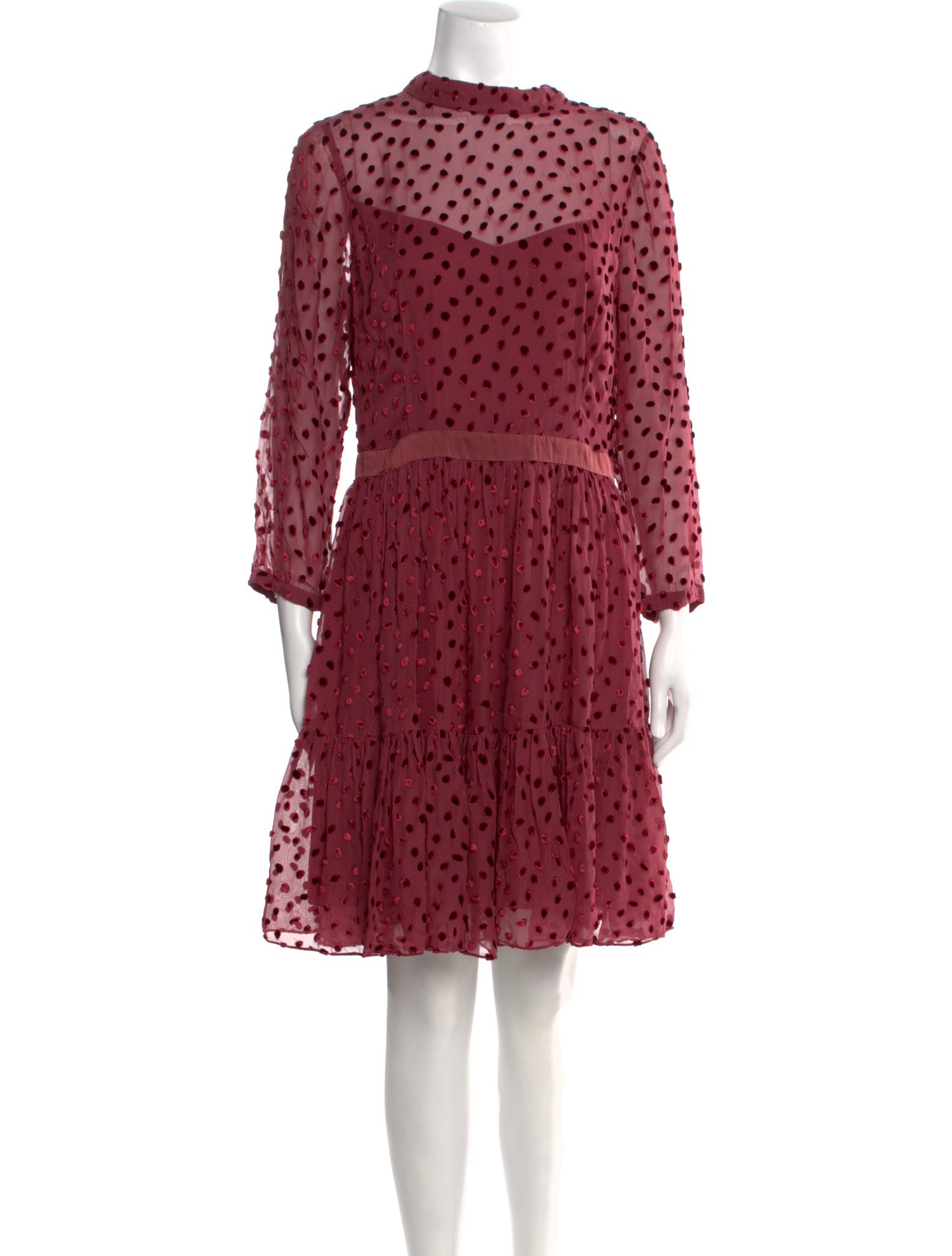 Rebecca Taylor Polka Dot Print Knee-Length Dress