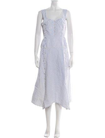 Rebecca Taylor Striped Midi Length Dress