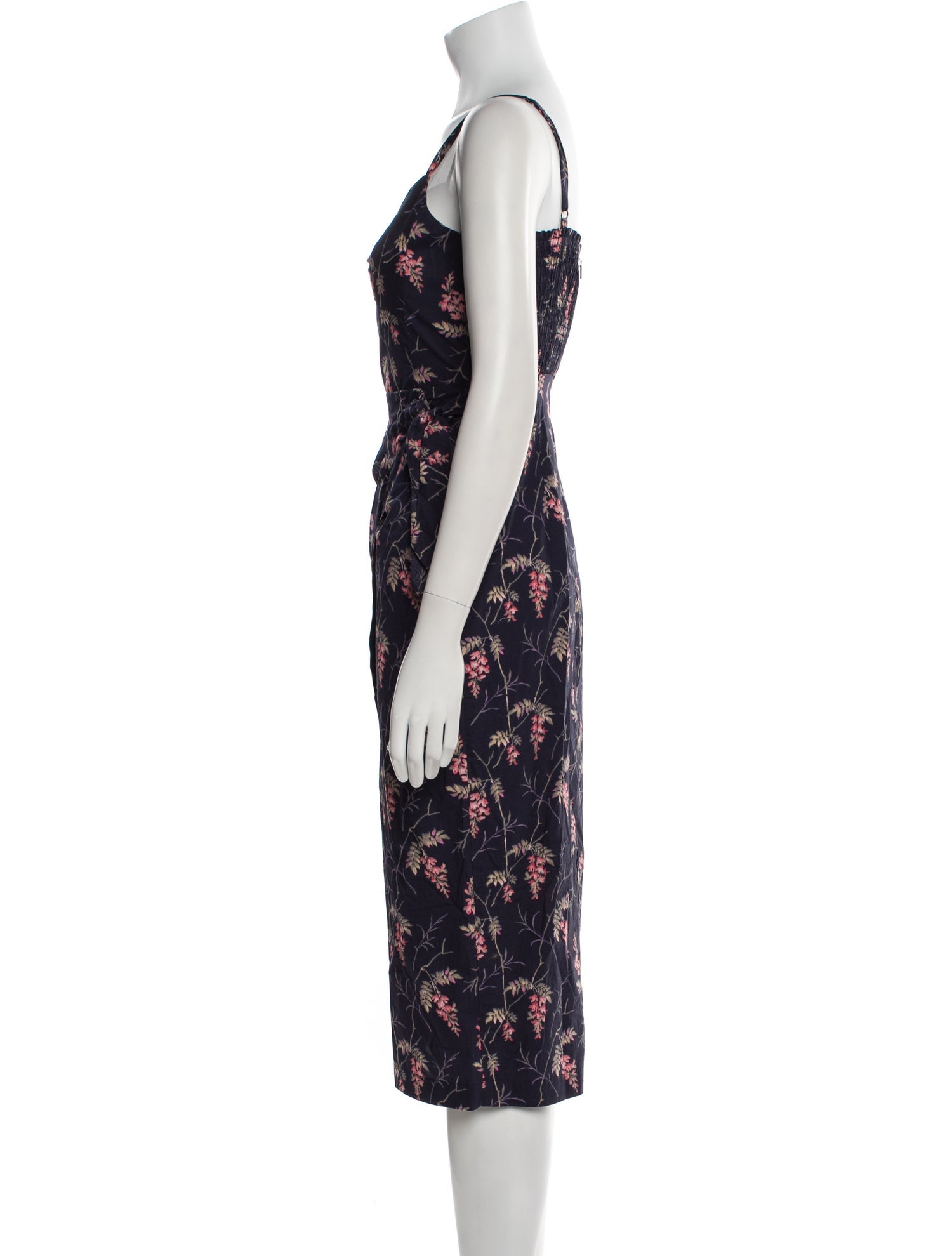Rebecca Taylor Floral Print Midi Length Dress