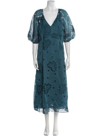 Rebecca Taylor V-Neck Long Dress