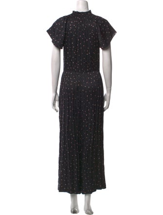 Rebecca Taylor Polka Dot Print Crew Neck Jumpsuit