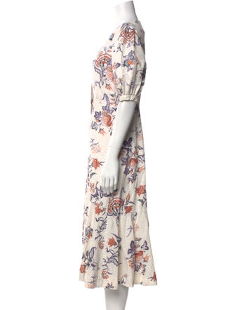 Rebecca Taylor Floral Print Midi Length Dress