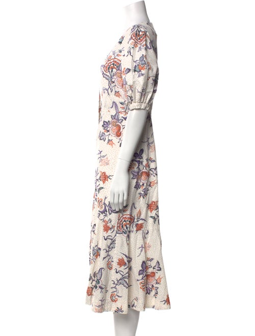 Rebecca Taylor Floral Print Midi Length Dress