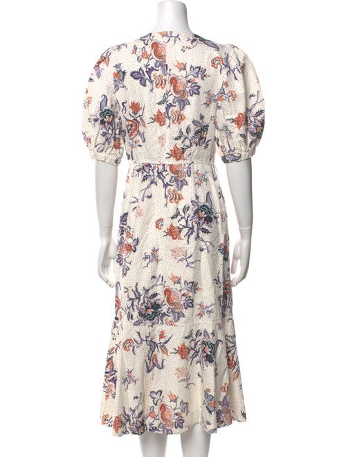 Rebecca Taylor Floral Print Midi Length Dress