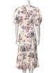Rebecca Taylor Floral Print Midi Length Dress