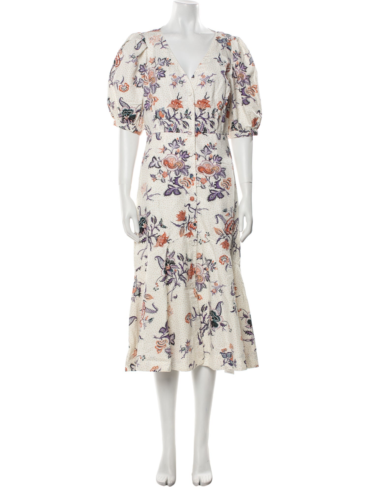 Rebecca Taylor Floral Print Midi Length Dress