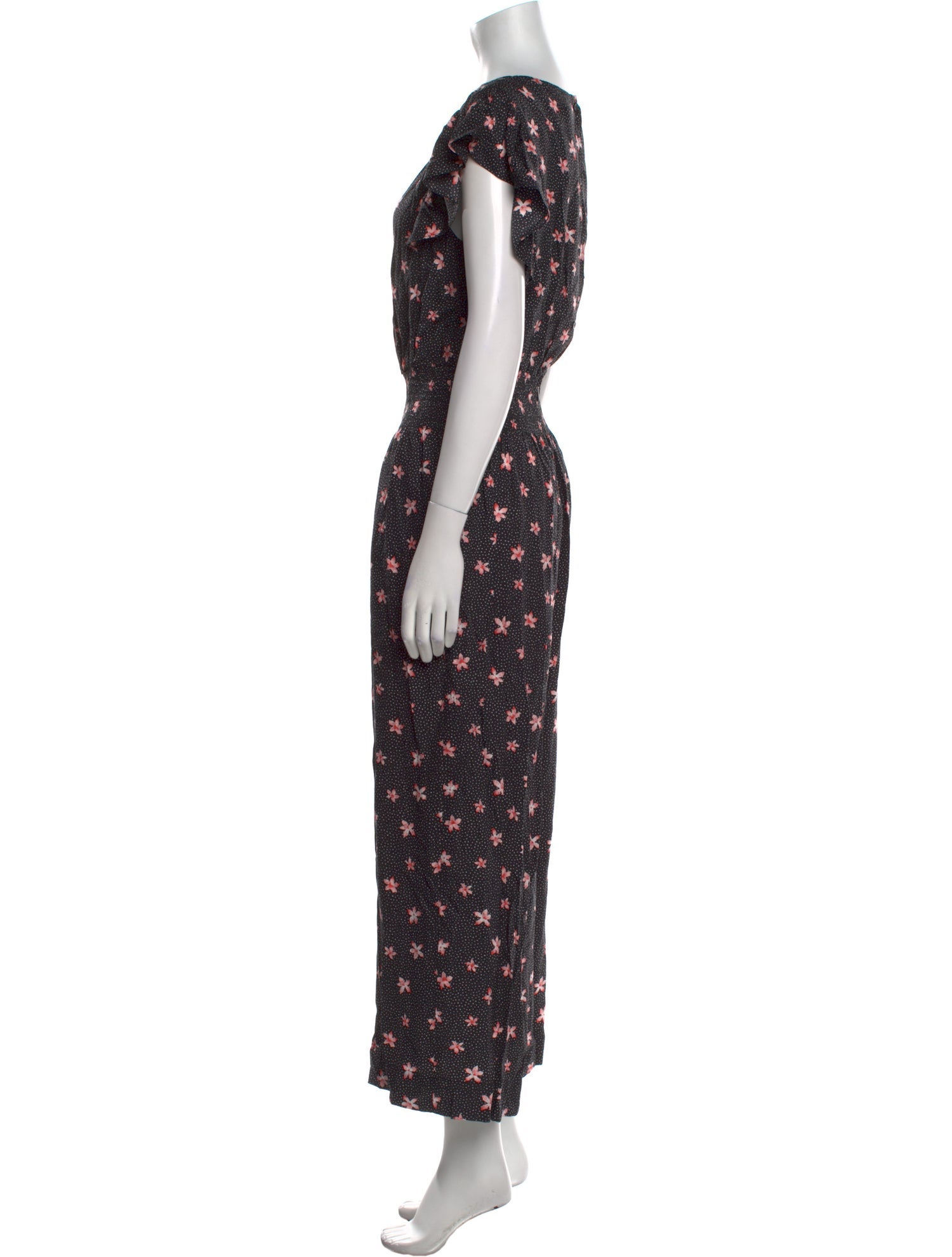 Rebecca Taylor Floral Print V-Neck Jumpsuit