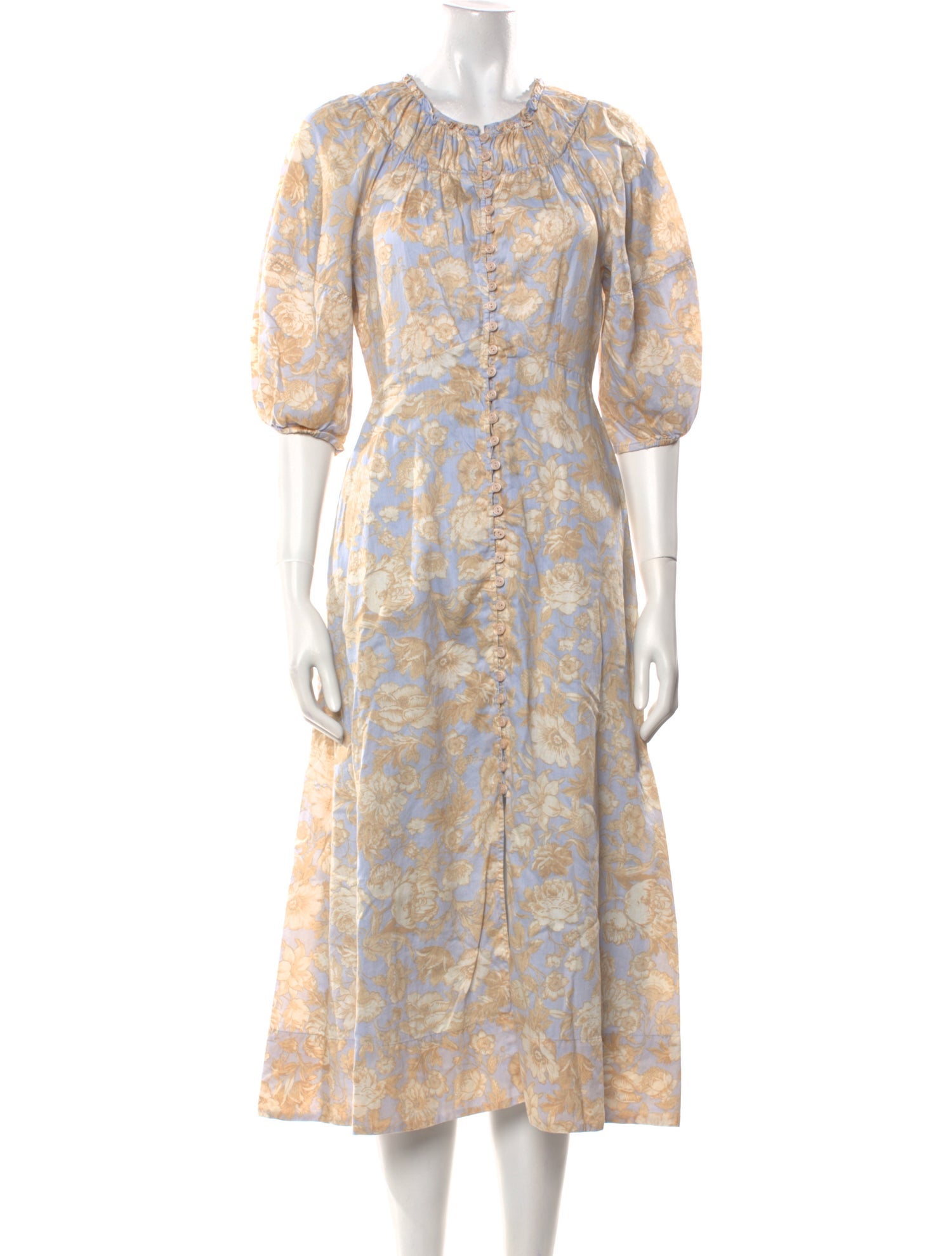 Rebecca Taylor Floral Print Midi Length Dress