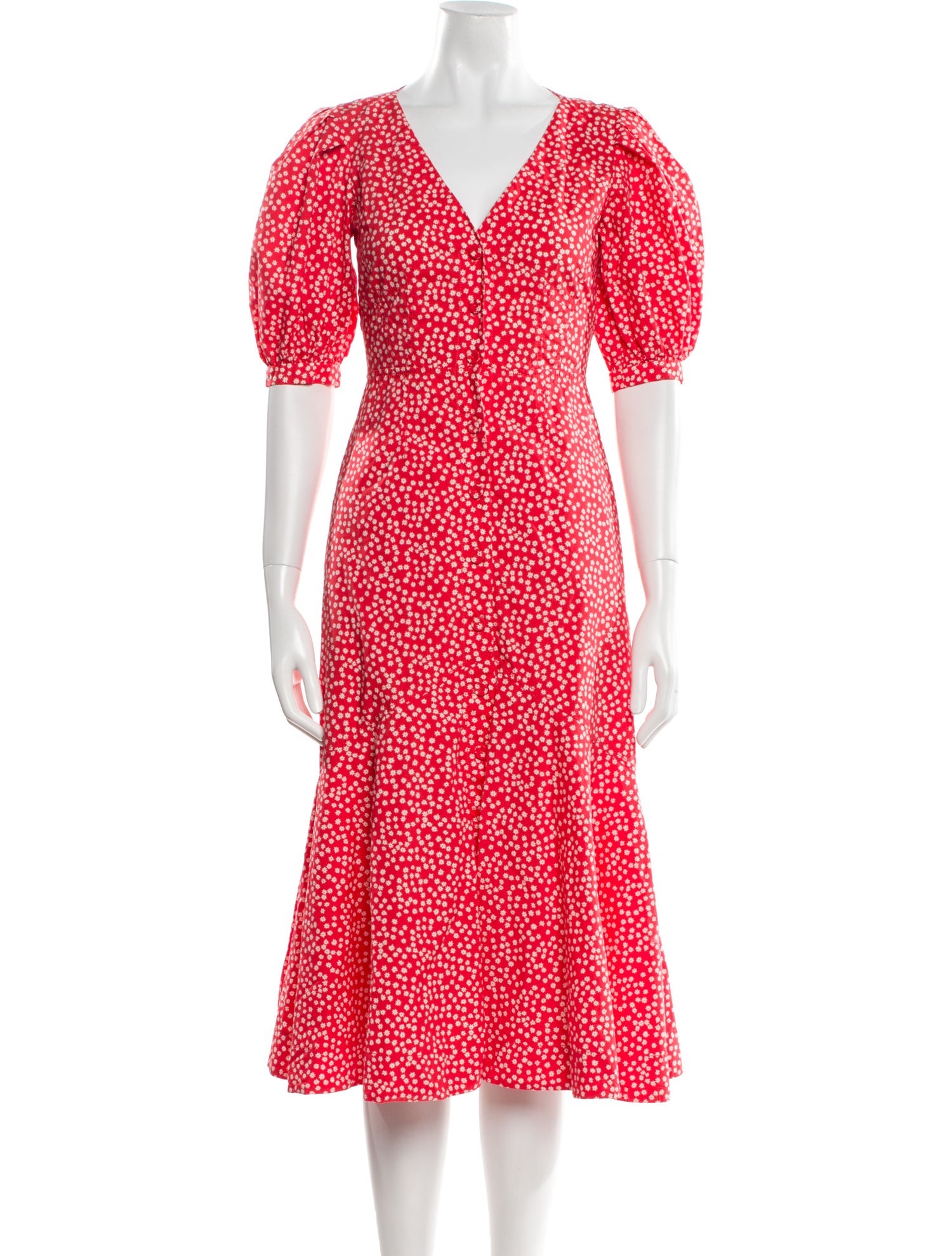 Rebecca Taylor Floral Print Midi Length Dress