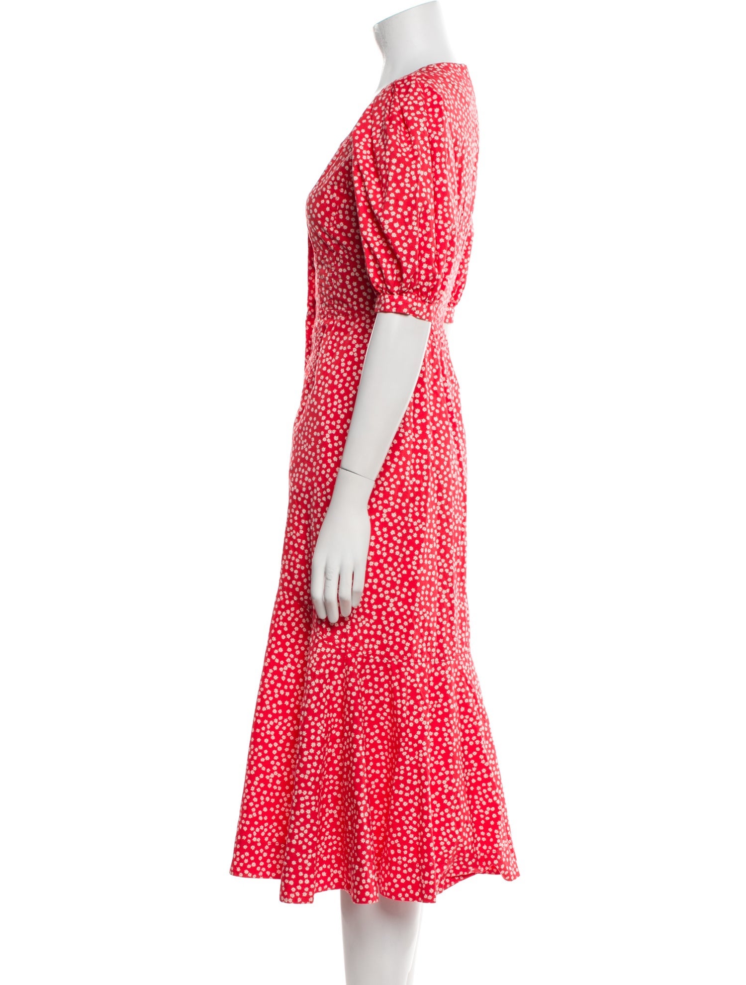 Rebecca Taylor Floral Print Midi Length Dress