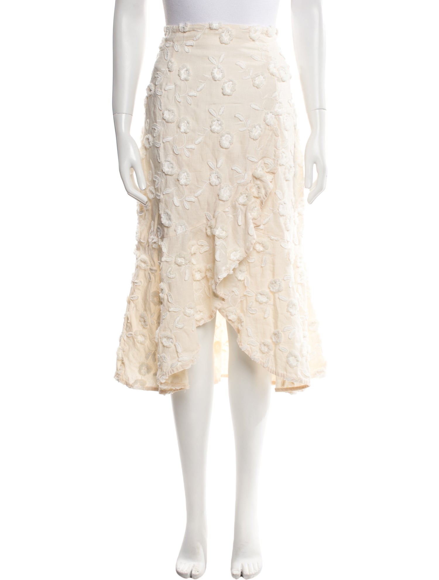 Rebecca Taylor Linen Midi Length Skirt