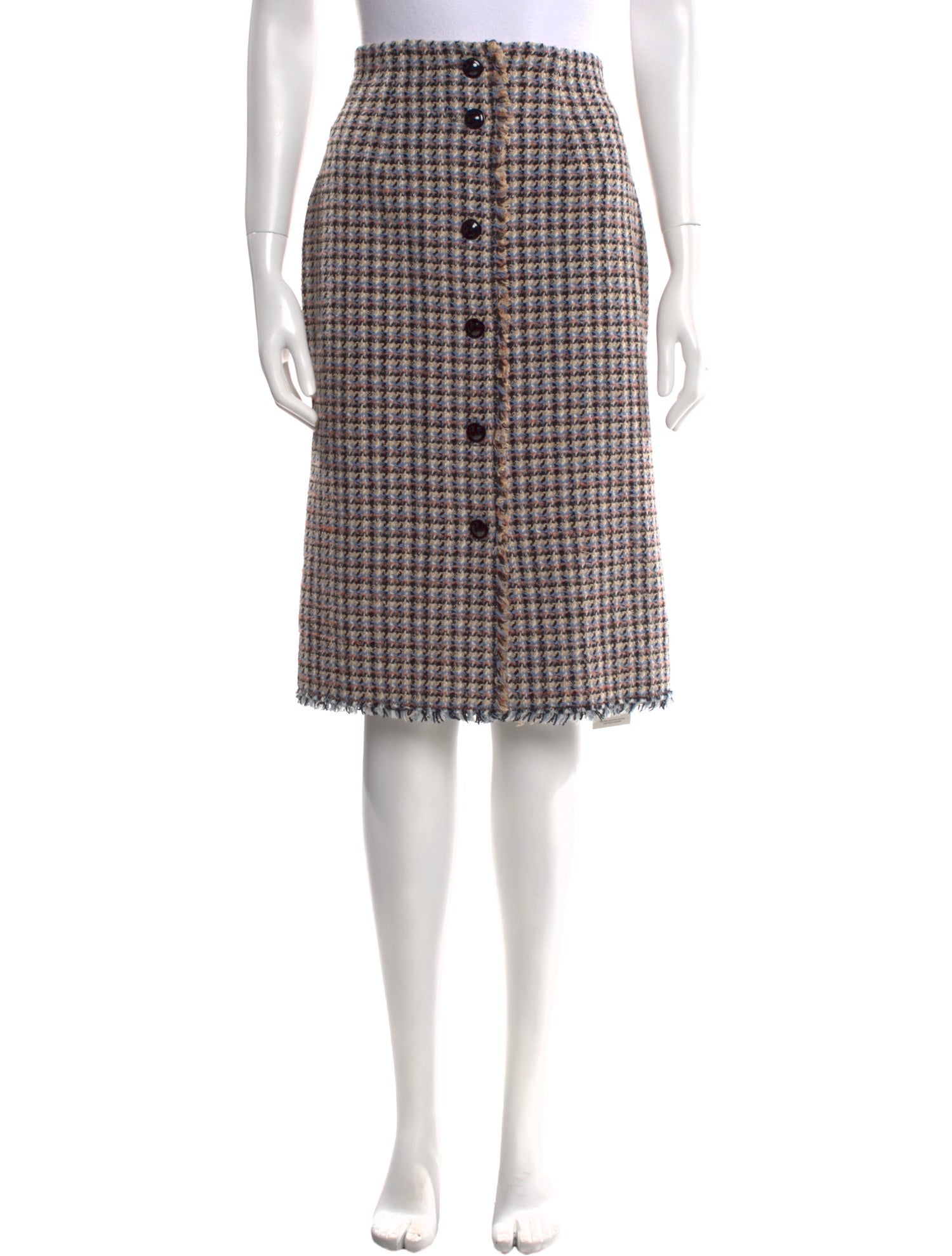 Rebecca Taylor Houndstooth Print Knee-Length Skirt