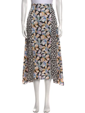 Rebecca Taylor Floral Print Midi Length Skirt