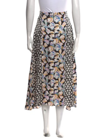 Rebecca Taylor Floral Print Midi Length Skirt