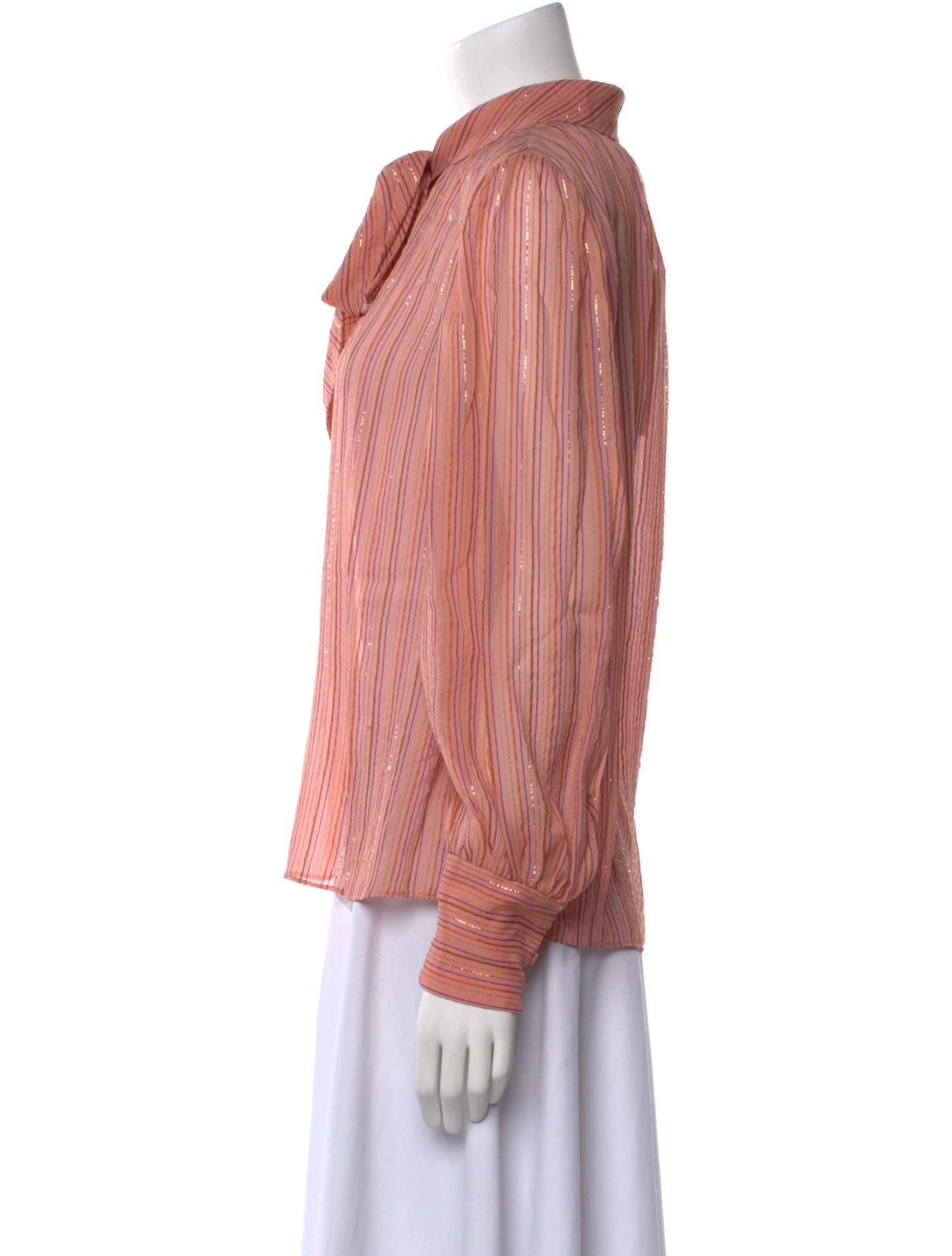 Rebecca Taylor Striped Mock Neck Blouse