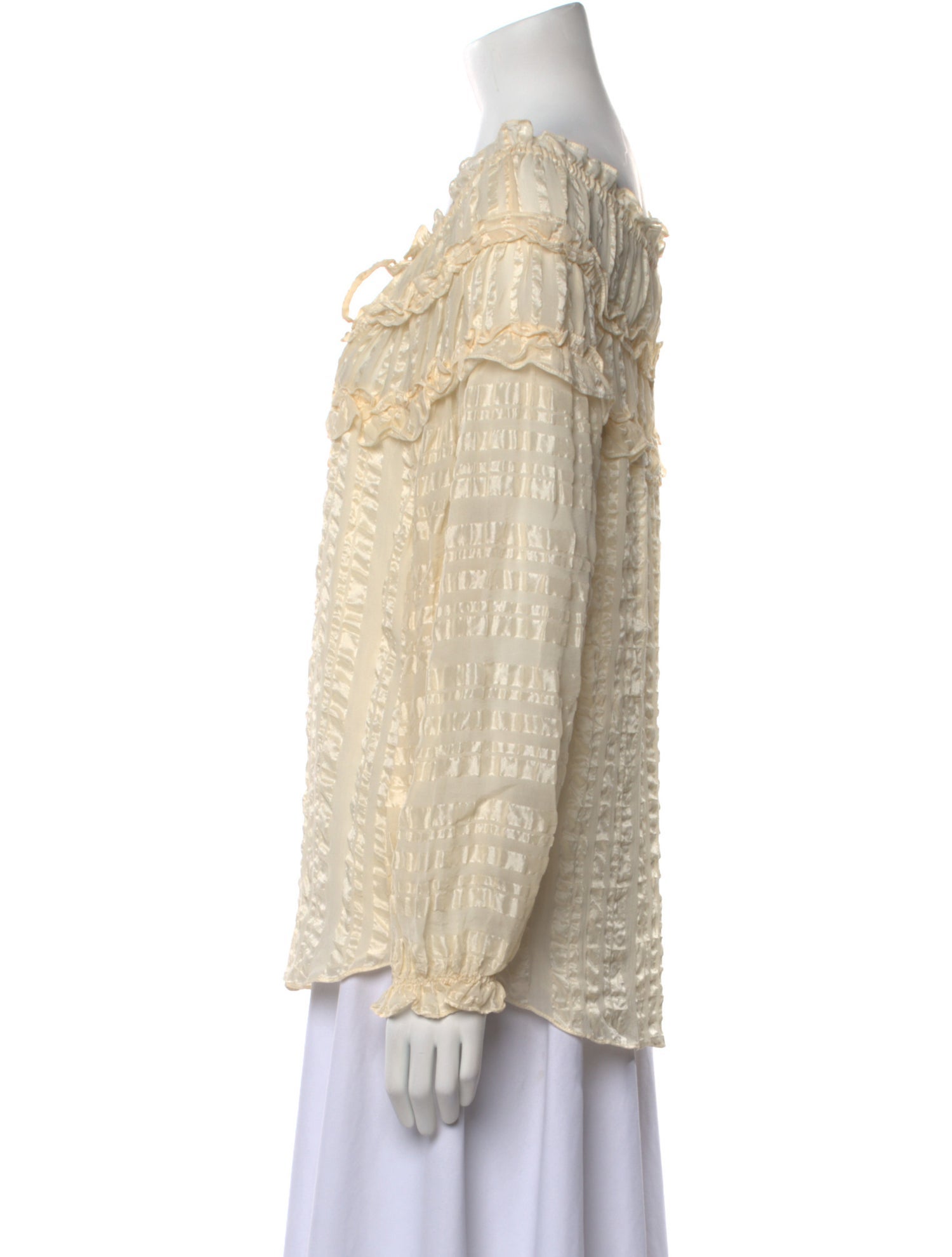 Rebecca Taylor Silk Off-The-Shoulder Blouse