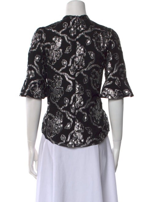 Rebecca Taylor Silk Lace Pattern Blouse