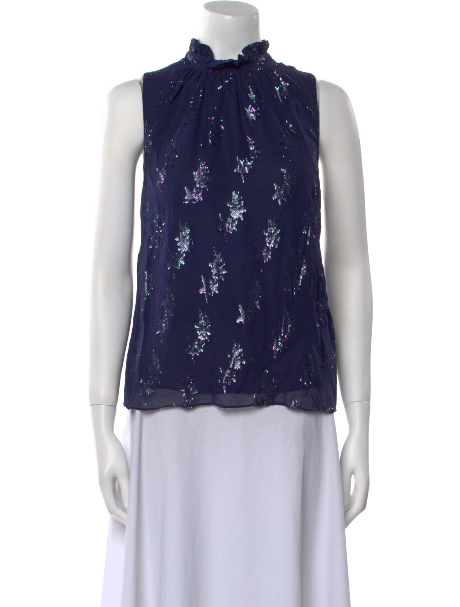 Rebecca Taylor Silk Lace Pattern Blouse