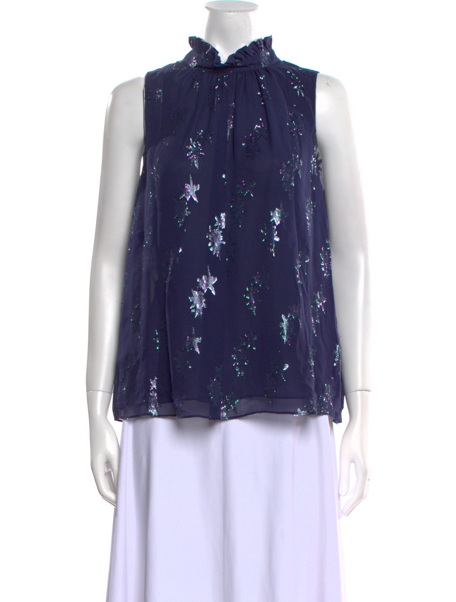 Rebecca Taylor Silk Mock Neck Blouse