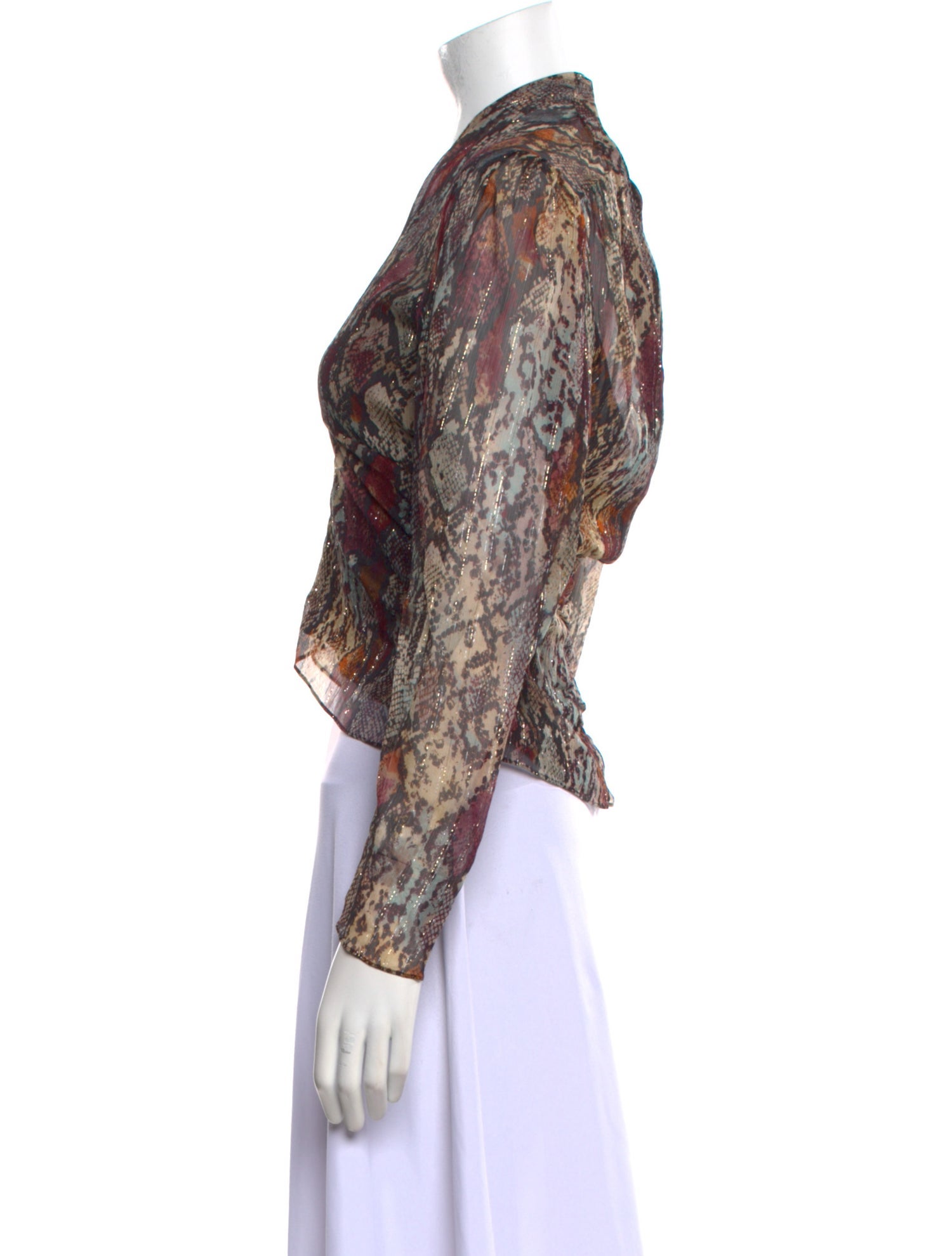 Rebecca Taylor Silk Paisley Print Crop Top