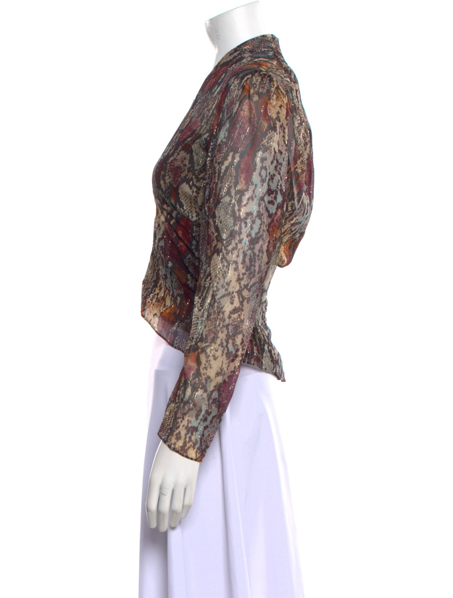 Rebecca Taylor Silk Paisley Print Crop Top