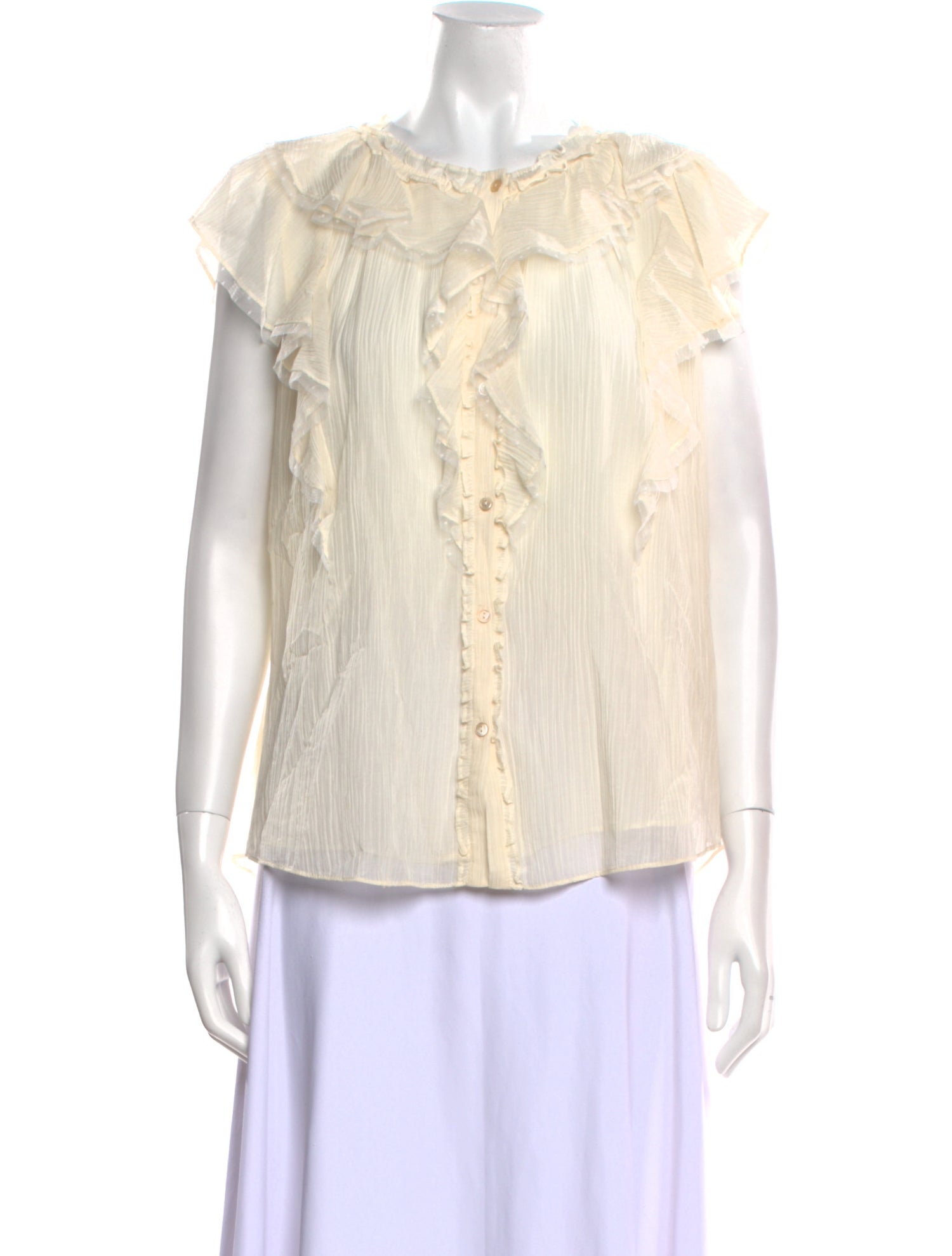 Rebecca Taylor Crew Neck Short Sleeve Blouse