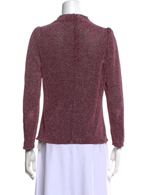 Rebecca Taylor Mock Neck Three-Quarter Sleeve Sweatshirt