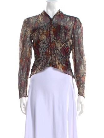 Rebecca Taylor Silk Paisley Print Crop Top