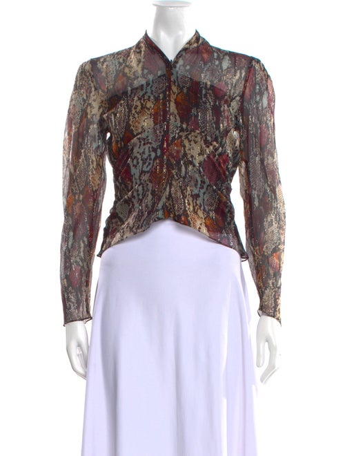 Rebecca Taylor Silk Paisley Print Crop Top