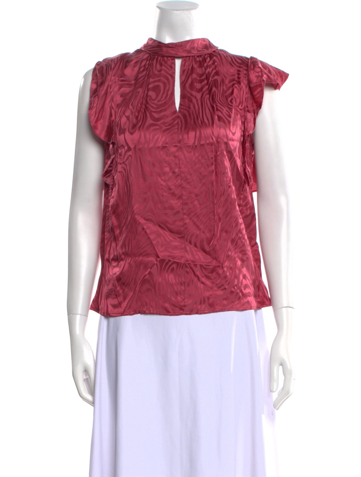 Rebecca Taylor Mock Neck Short Sleeve Blouse