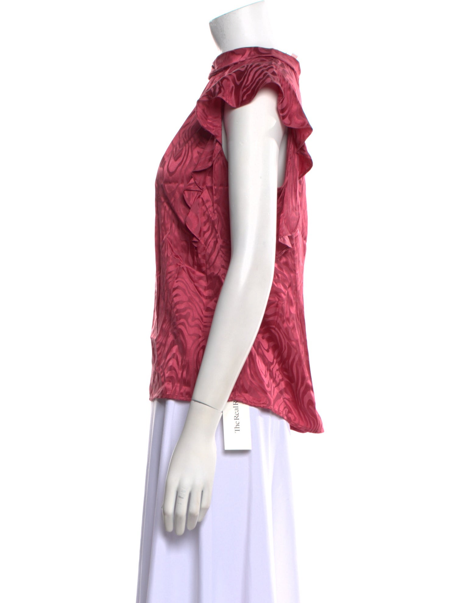 Rebecca Taylor Mock Neck Short Sleeve Blouse