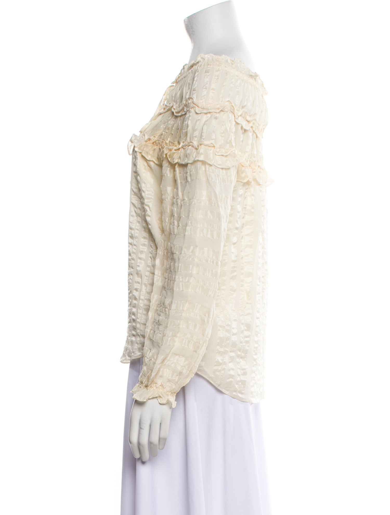 Rebecca Taylor Silk Off-The-Shoulder Blouse