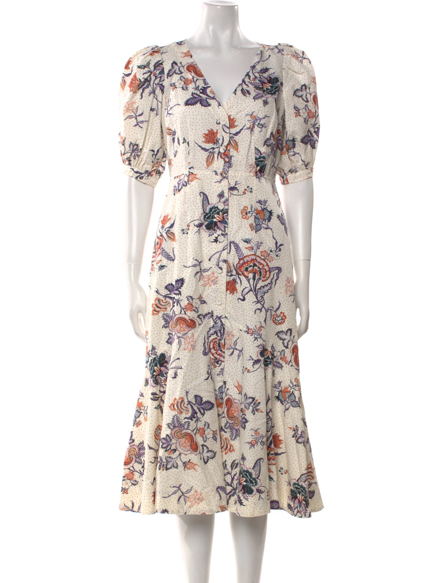 Rebecca Taylor Floral Print Midi Length Dress