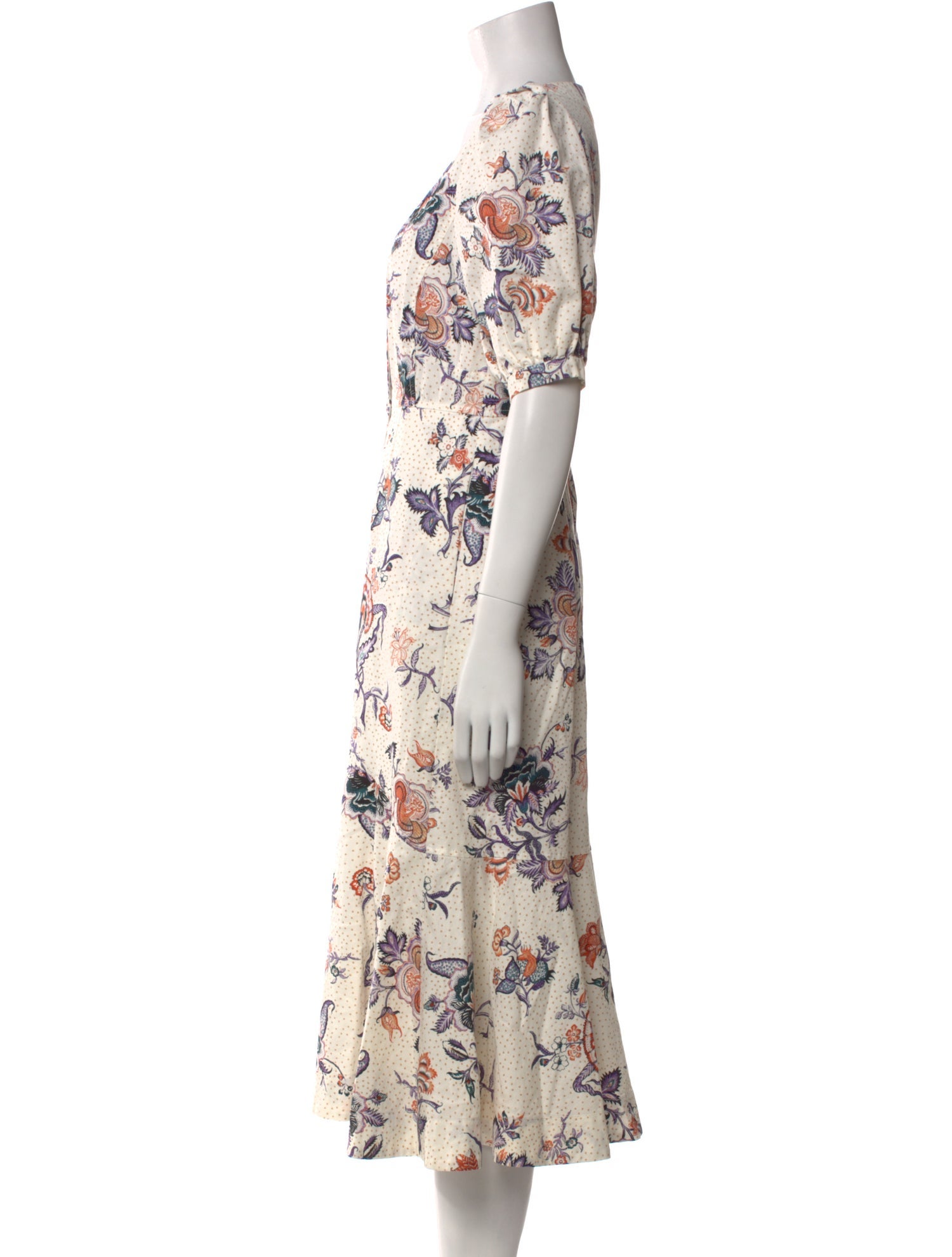 Rebecca Taylor Floral Print Midi Length Dress
