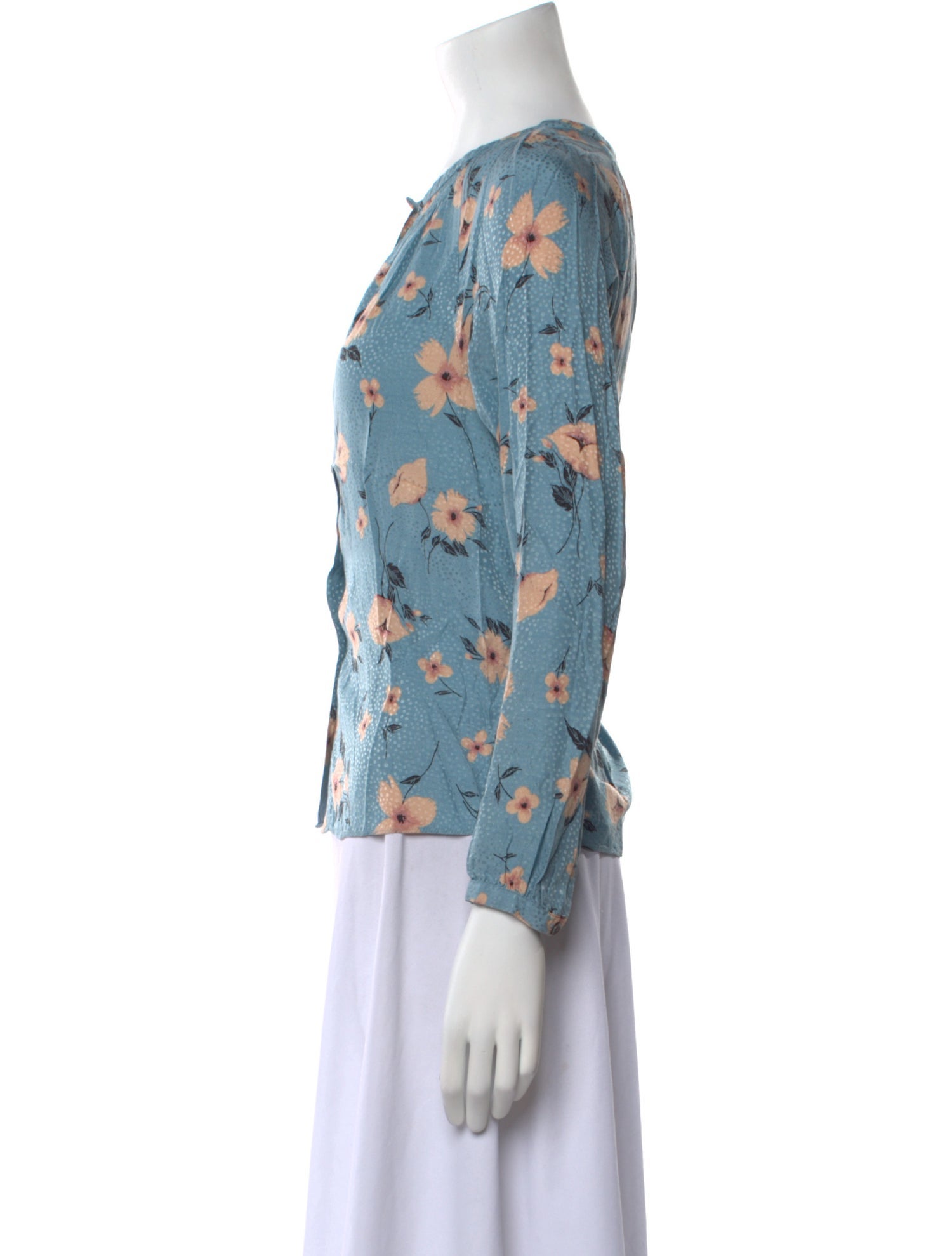 Rebecca Taylor Floral Print Scoop Neck Blouse