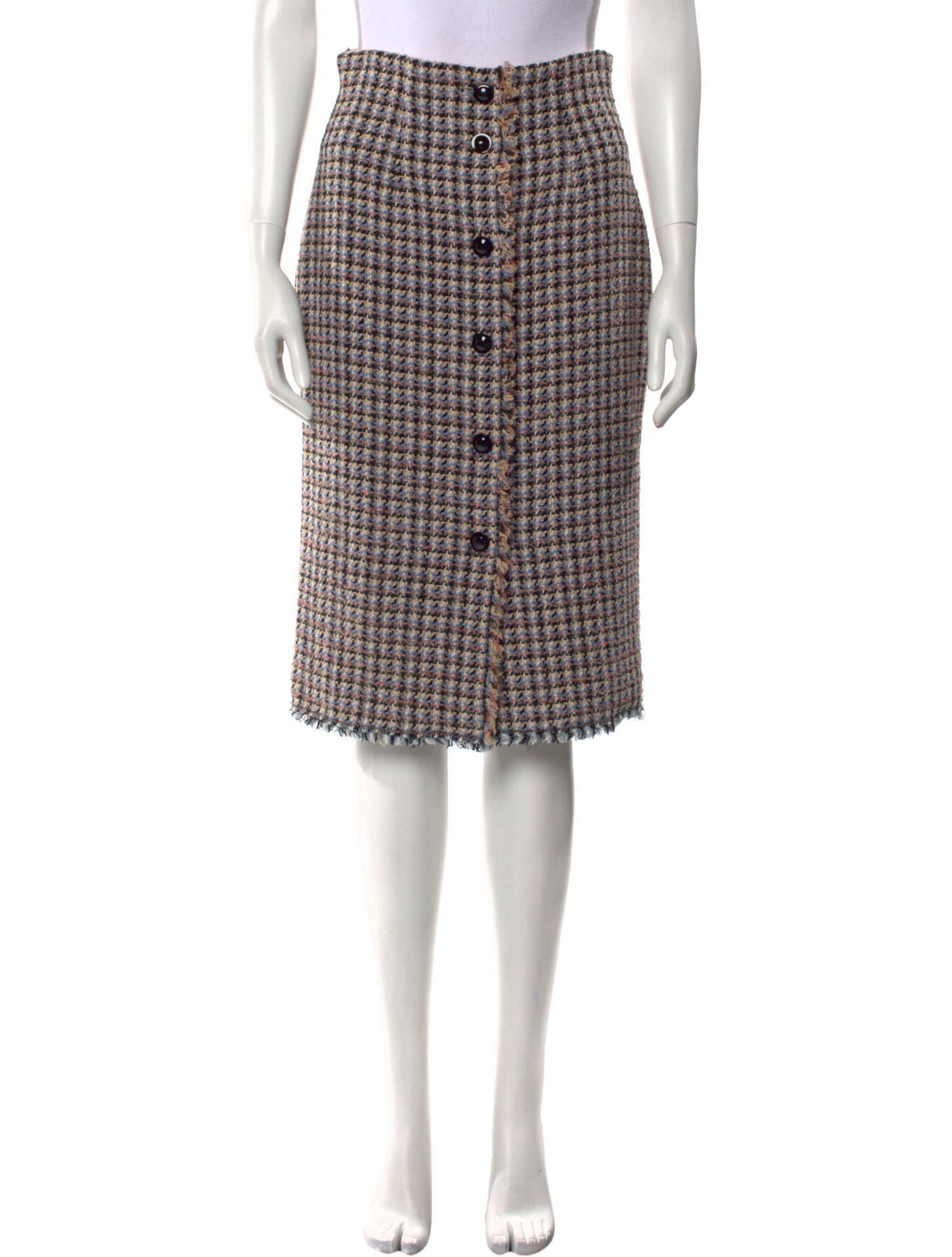 Rebecca Taylor Tweed Pattern Knee-Length Skirt
