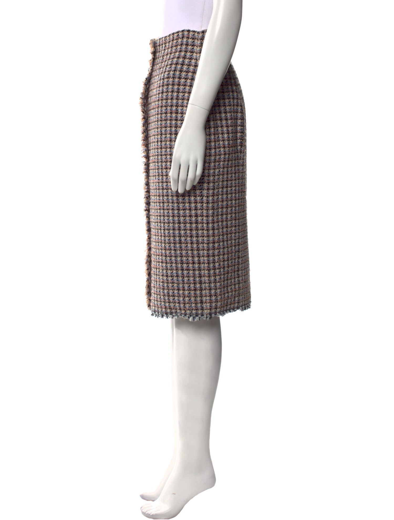 Rebecca Taylor Tweed Pattern Knee-Length Skirt