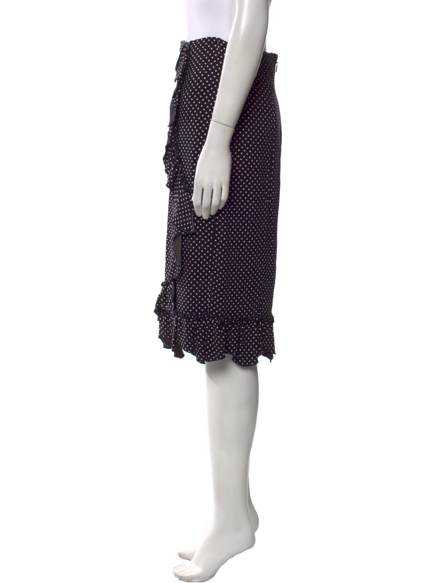 Rebecca Taylor Polka Dot Print Knee-Length Skirt