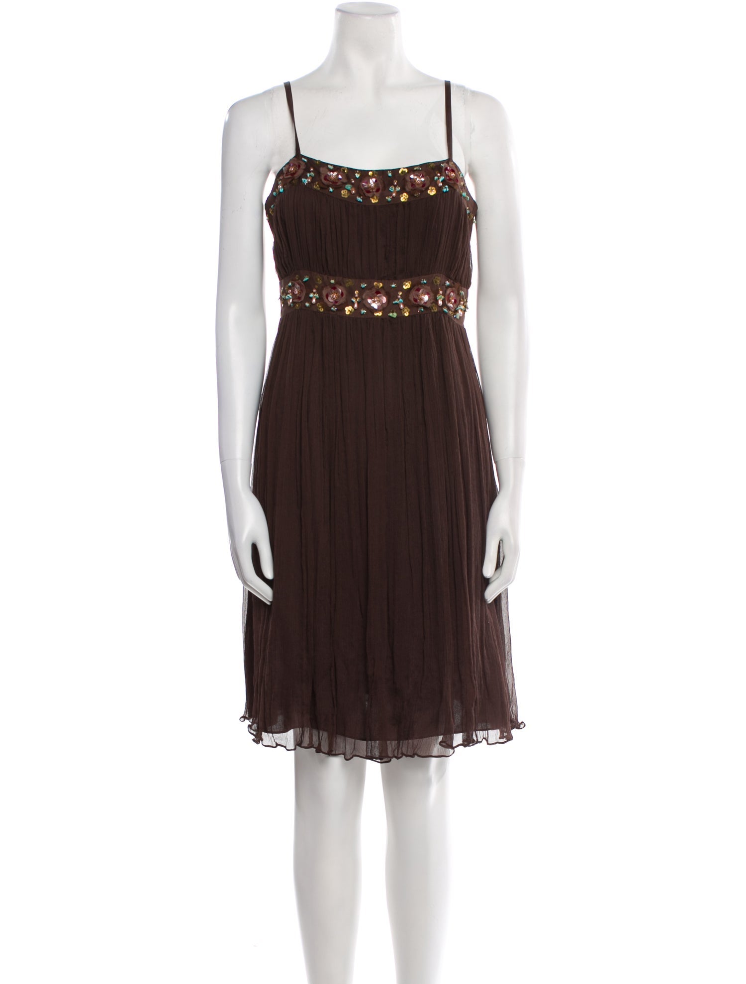 Rebecca Taylor Square Neckline Knee-Length Dress