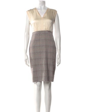 Tailored by Rebecca Taylor Plaid Print Knee-Length Dress