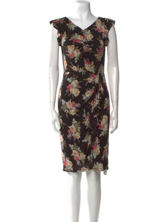 Rebecca Taylor Floral Print Knee-Length Dress