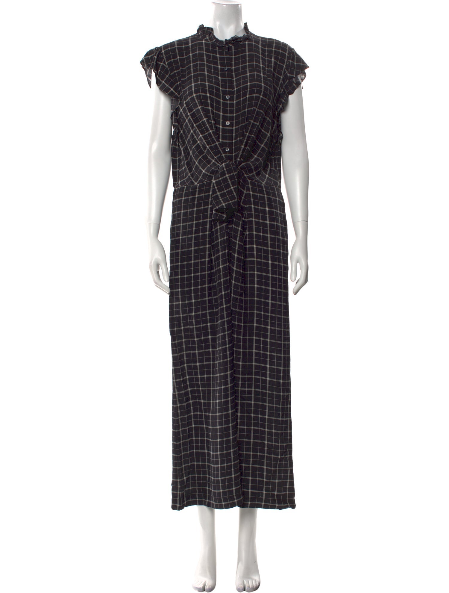Rebecca Taylor Silk Plaid Print Jumpsuit