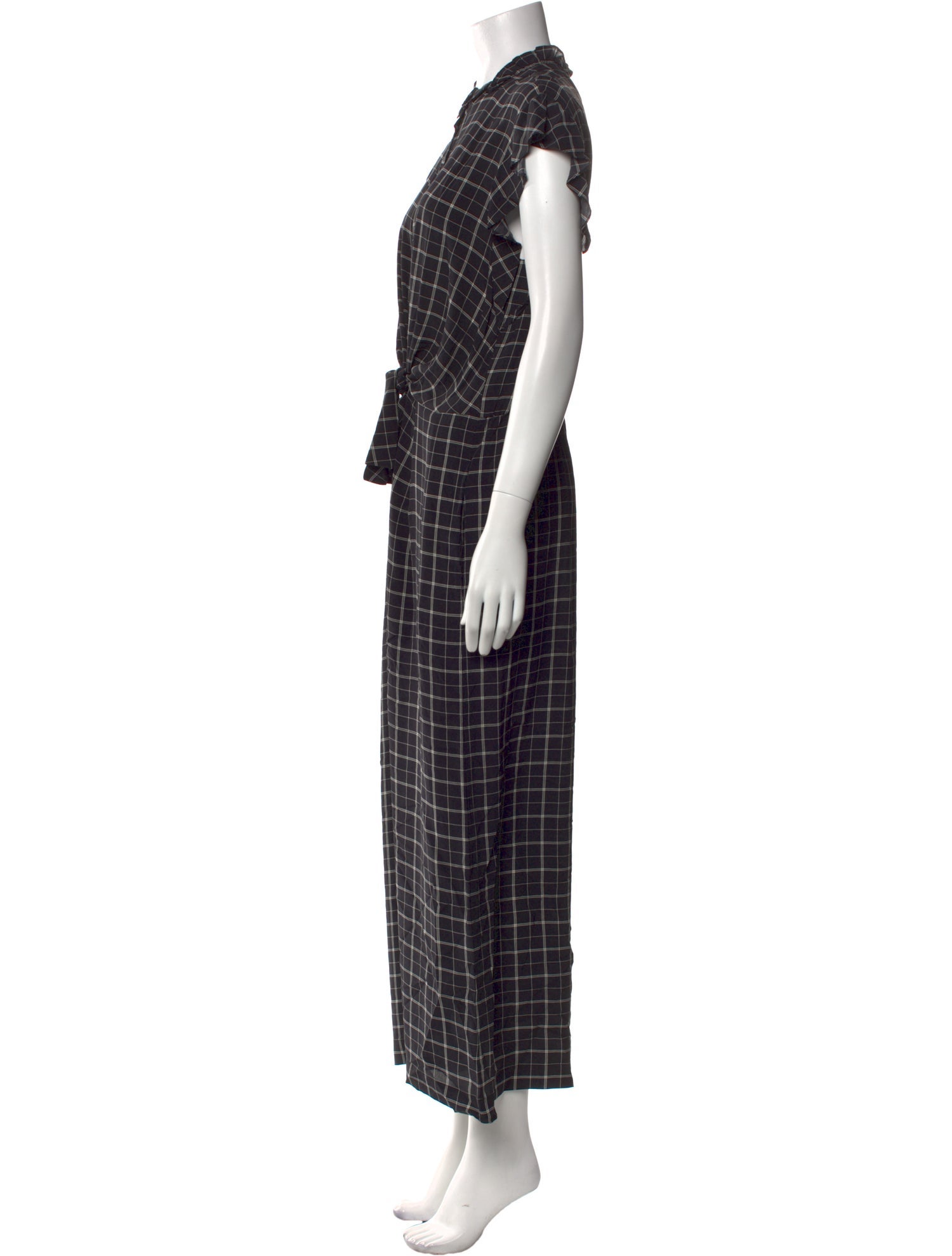 Rebecca Taylor Silk Plaid Print Jumpsuit