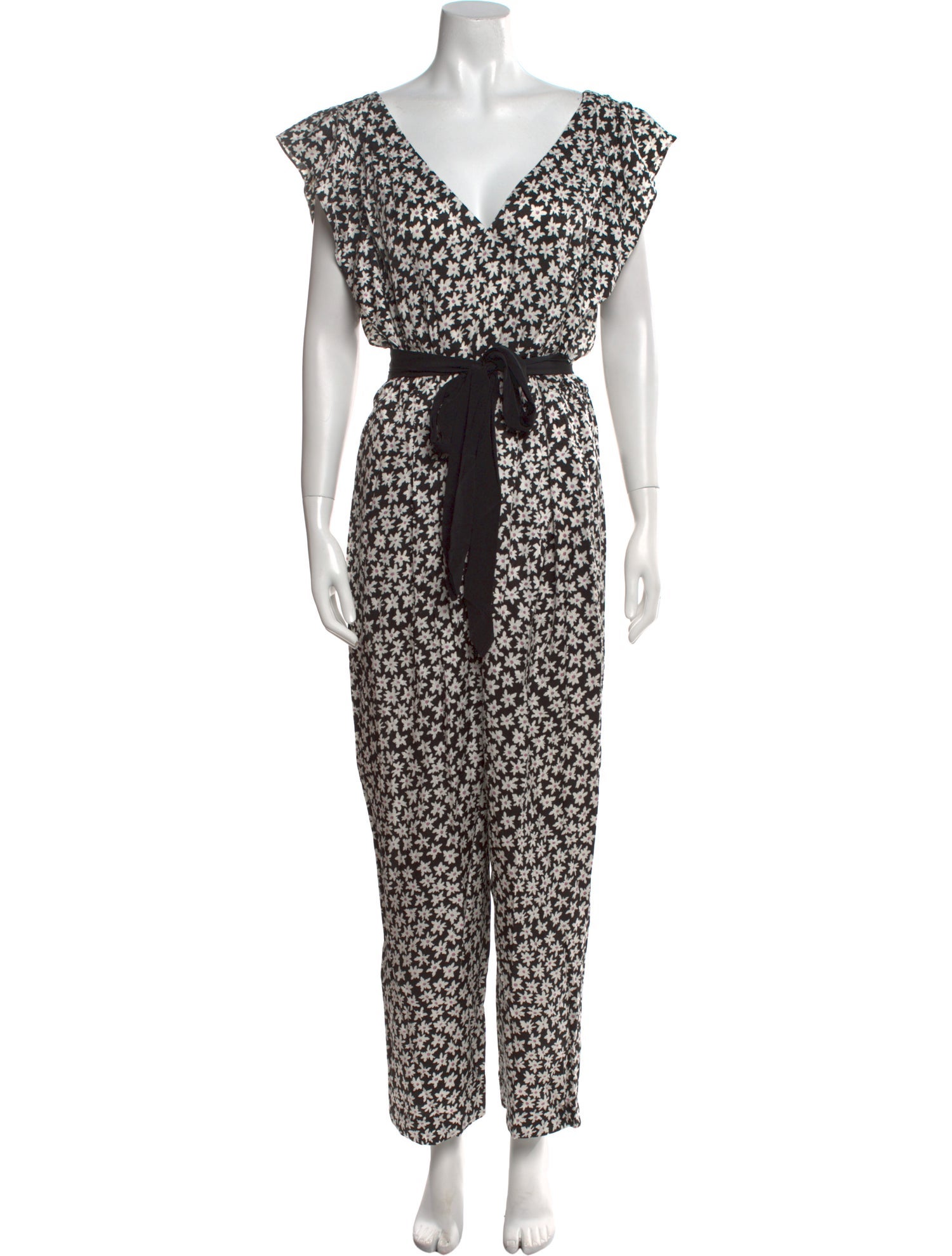 Rebecca Taylor Floral Print V-Neck Jumpsuit