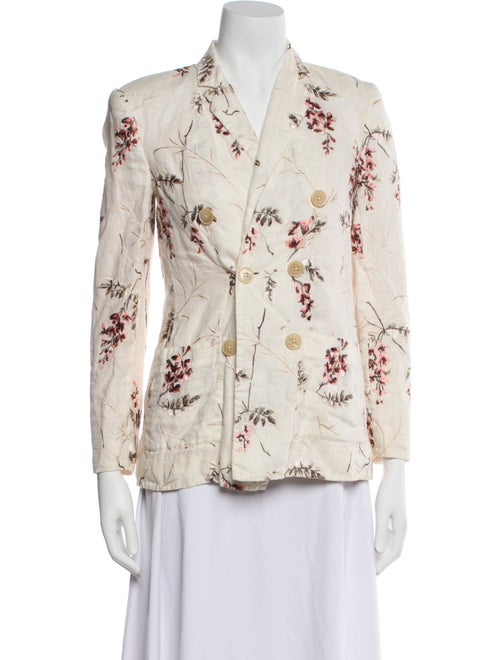 Rebecca Taylor Linen Floral Print Blazer