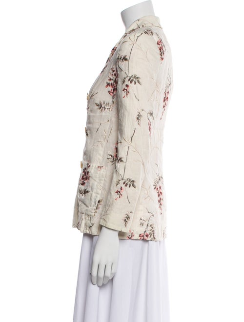 Rebecca Taylor Linen Floral Print Blazer
